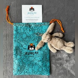 Jellycat Tan Bunny with Blue Bag